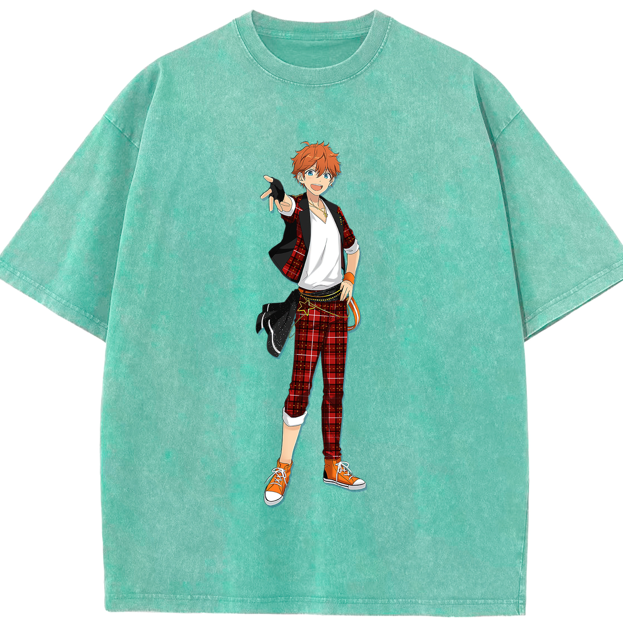 （画像用） あんさんぶるスターズ! Ensemble Stars 綿100% ヴィンテージ風 半袖Tシャツ（フロントプリント）